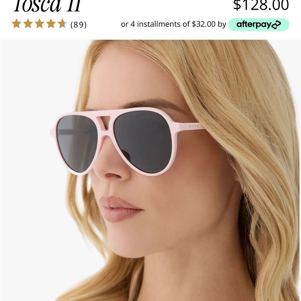 Diff Eyewear Pink Frame Sunglasses with Dark Lenses